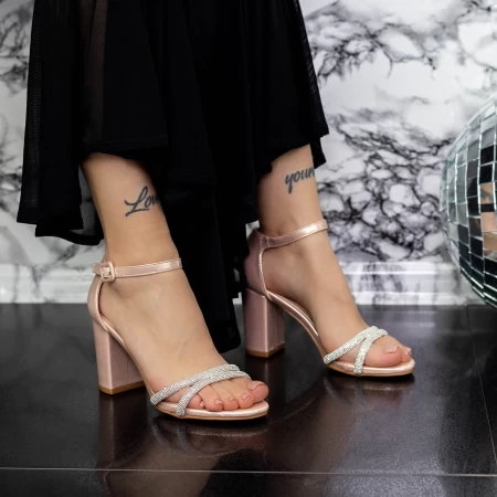 Sandalen mit dicken Absätzen 2xkk31 Champagner | Mei