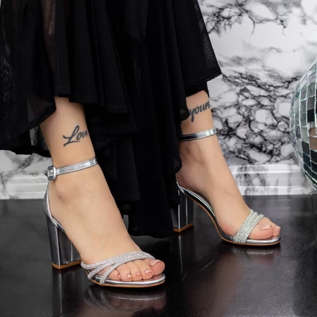 Sandalen mit dicken Absätzen 2xkk28 Silber Mei