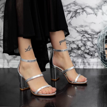 Sandalen mit dicken Absätzen 2xkk38 Silber Mei
