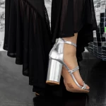 Sandalen mit dicken Absätzen 2xkk38 Silber Mei