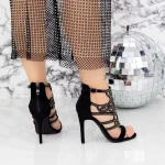 Sandalen mit einem dünnen Absatz 2xkk107 Black-Gunmetal | Mei