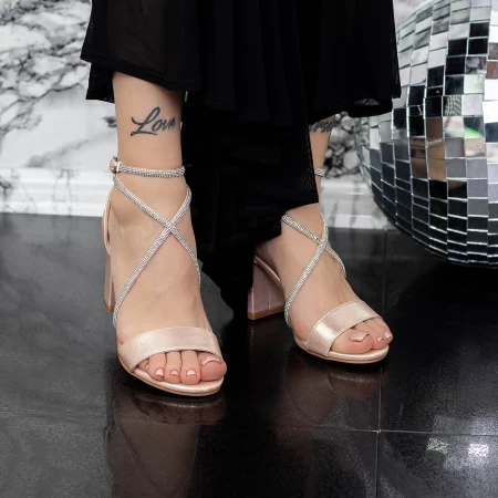 Sandalen mit dicken Absätzen 2xkk59 Champagner | Mei