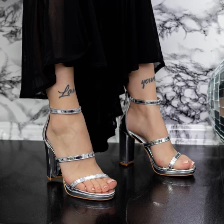 Sandalen mit dicken Absätzen 2xkk37 Silber Mei