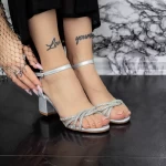 Sandalen mit dicken Absätzen 2xkk25 Silber Mei