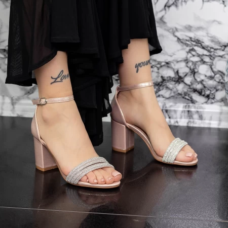 Sandalen mit dicken Absätzen 2xkk30 Champagner | Mei