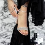Sandalen mit dicken Absätzen 2xkk30 Champagner | Mei