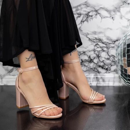 Sandalen mit dicken Absätzen 2xkk32 Champagner | Mei
