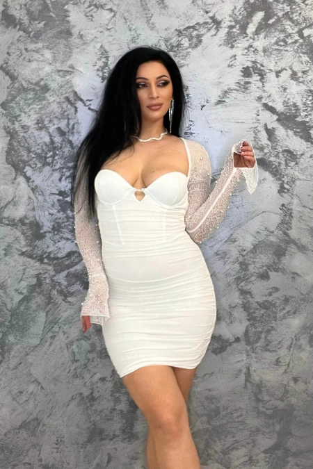 Frauenkleid 858059 Weiß Kikiriki