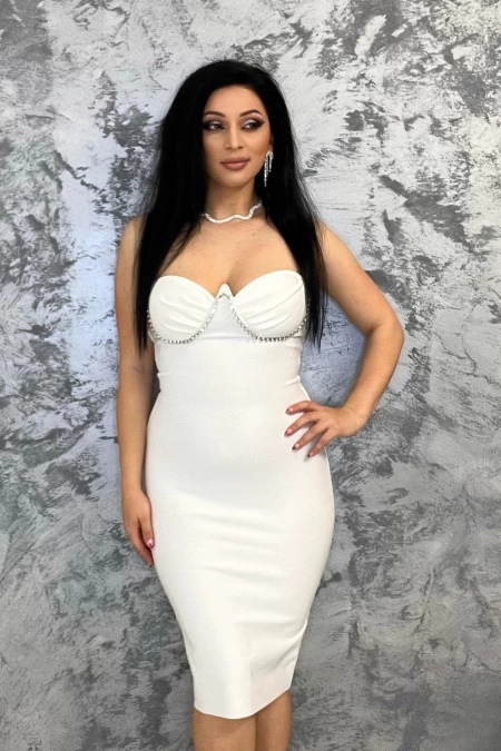 Frauenkleid 621006 Weiß Kikiriki