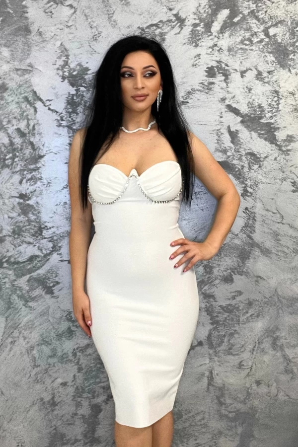 Frauenkleid 621006 Weiß Kikiriki