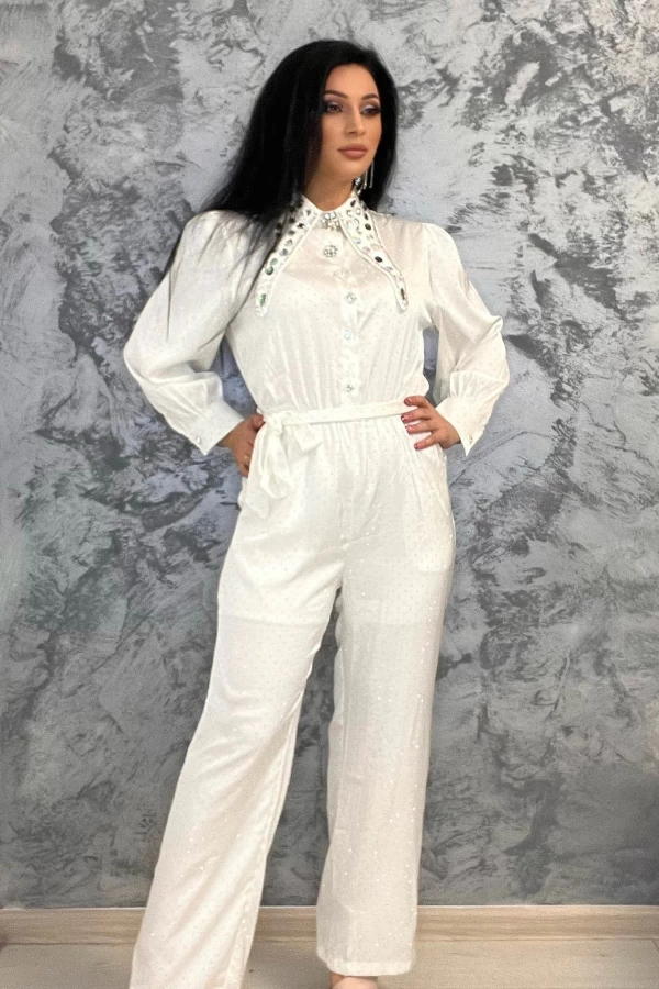Frauen Overalls W9091 Weiß | Kikiriki