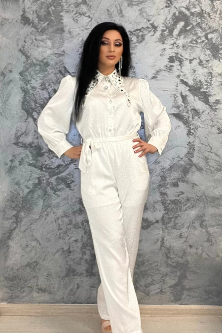 Frauen Overalls W9091 Weiß | Kikiriki