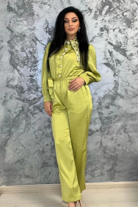 Frauen Overalls W9091 Green | Kikiriki