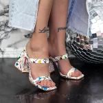 Damenflip flops mit einer dicken Absatz 2Kv76 Weiß | Mei