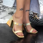 Damenschuhe mit einem dicken Absatz 2Kv76 Zloty | Mei