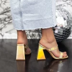 Damenschuhe mit einem dicken Absatz 2Kv76 Zloty | Mei