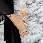 Sandalen mit einer dünnen Ferse und 2yxd81 Silber Mei