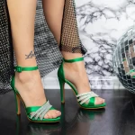 Sandalen mit einer dünnen Ferse 2BD21 Green | Mei