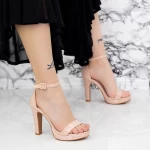 Sandalen auf einer dicken Ferse und 2BD27 Beige Mei
