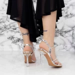 Sandalen mit einem dünnen Absatz 2BD31 Silber Mei