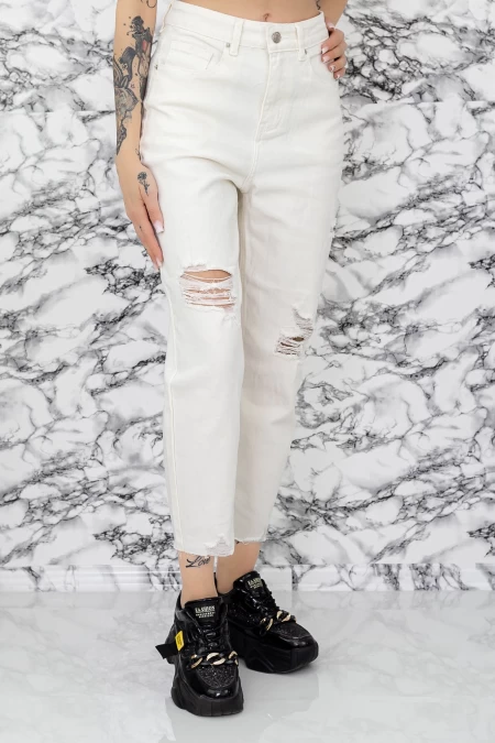 Frauen Jeans L0968 Weiß Fartfallin