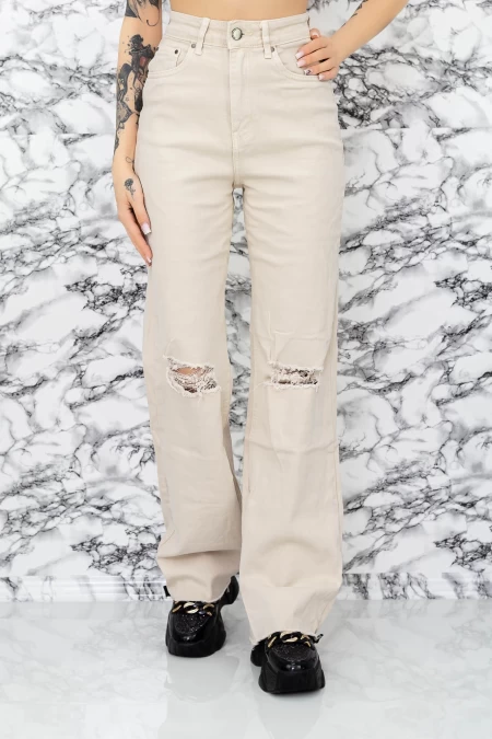 Frauen Jeans SJ952-4 Beige | Fartfallin