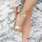 Sandalen mit dünner Ferse und 3xkk2 Goldplattform Mei
