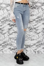 Frauen Jeans S6674-7 Blau Gesicht