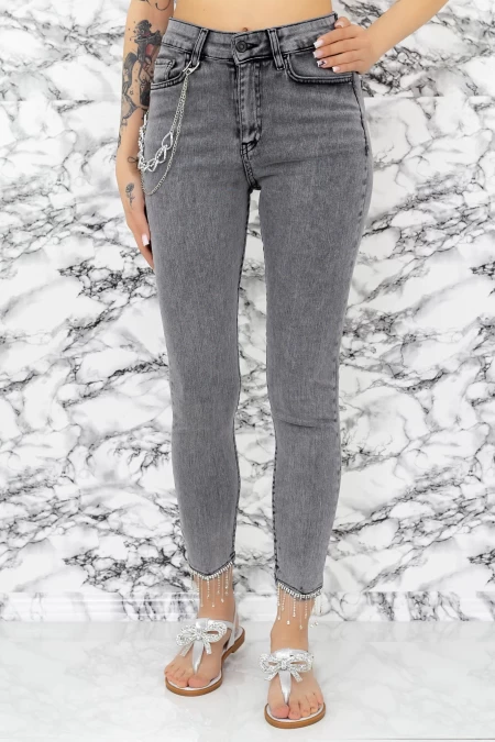 Frauen Jeans 50987 Grau Gesicht