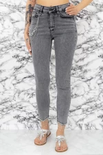 Frauen Jeans 50987 Grau Gesicht