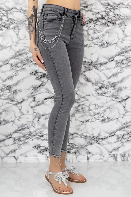 Frauen Jeans 50987 Grau Gesicht