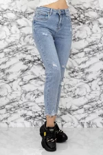 Frauen Jeans 90393 Blau Gesicht