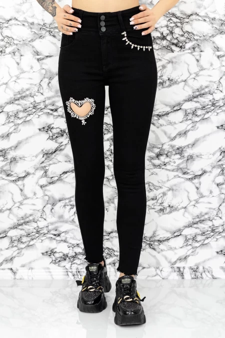 Frauen KV-129A Jeans Black | Gesicht