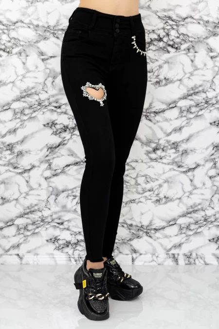 Frauen KV-129A Jeans Black | Gesicht