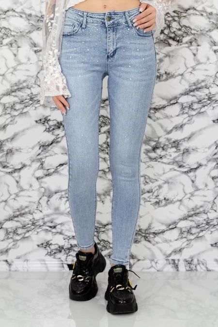 Frauen Jeans S0510-7 Blau Gesicht
