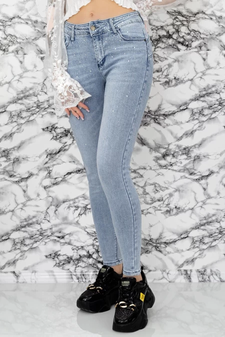 Frauen Jeans S0510-7 Blau Gesicht