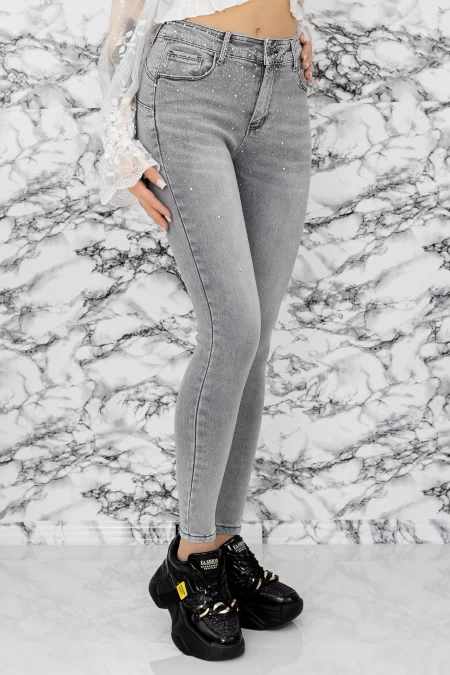 Frauen Jeans S0510-e Grau Gesicht