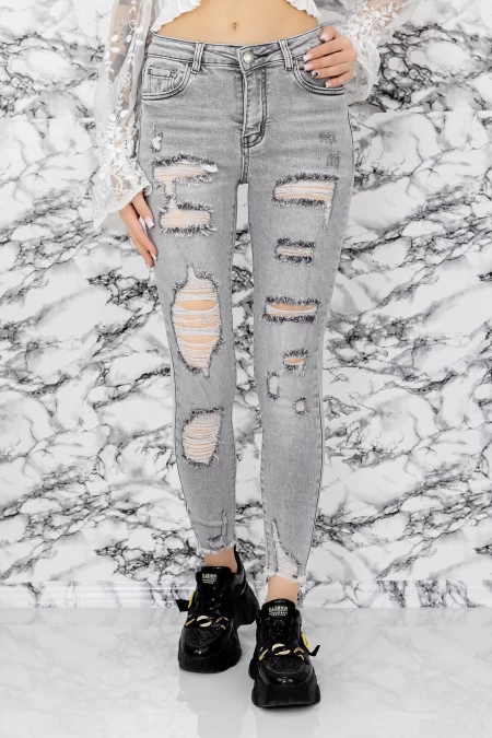 Frauen Jeans S6683-F Grey | Gesicht