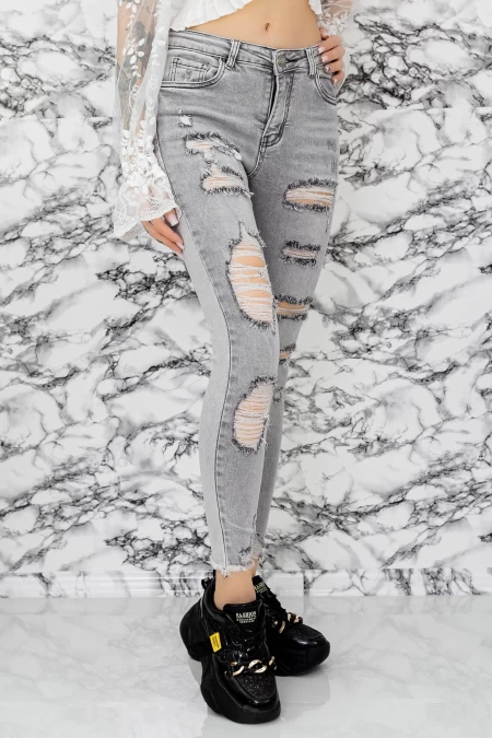 Frauen Jeans S6683-F Grey | Gesicht