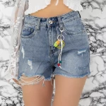 Kurzjeans von Frauen Sh9125 Blau Gesicht