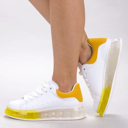 Frauensportschuhe ykq195 White-Yellow | Mei