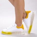 Frauensportschuhe ykq195 White-Yellow | Mei