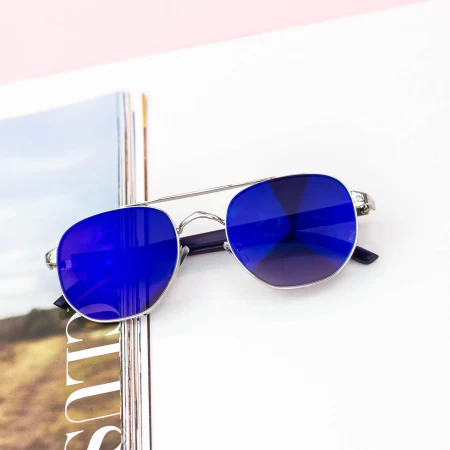 Sonnenbrille für Frauen 20306 Silberblau Mode
