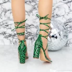 Sandalen mit einer dicken Ferse 2Kv75 Grün | Mei