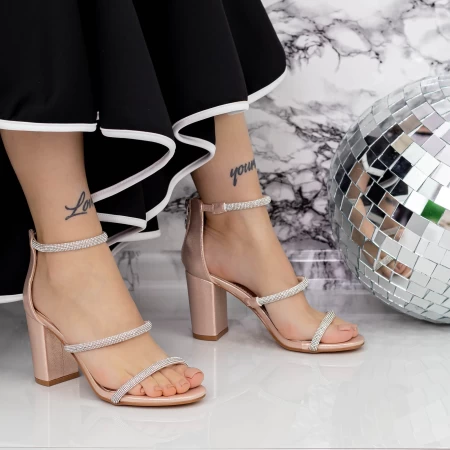 Sandalen mit dicken Absätzen 2xkk86 Champagner | Mei