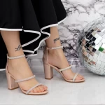 Sandalen mit dicken Absätzen 2xkk86 Champagner | Mei