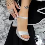 Sandalen mit einer dicken Ferse und 2xkk112 Silber Mei