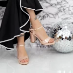 Sandalen auf einer dicken Ferse und 2xkk112 Champagner Mei