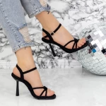 Sandalen mit einer dünnen Ferse 23181-4 Schwarz | Mei