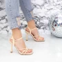 Sandalen mit einem dünnen Absatz 23181-4 Beige Mei